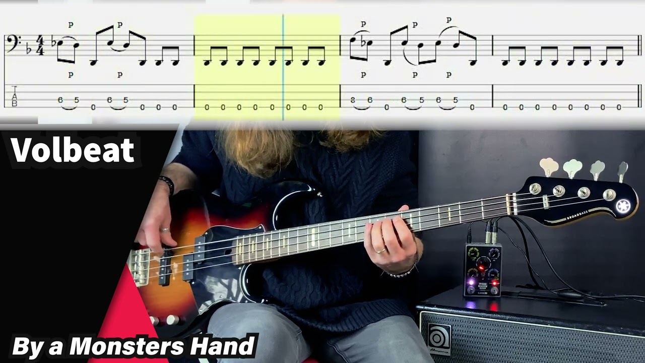 Volbeat - By a Monsters Hand (bass cover tabs) #basscover #voltbeat