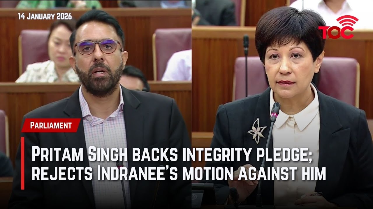 Pritam Singh backs integrity pledge; rejects Indranee's motion against him