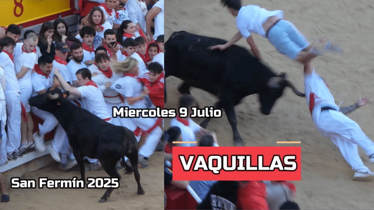 Vaquillas 9 julio #sanfermin2025 #encierrospamplona