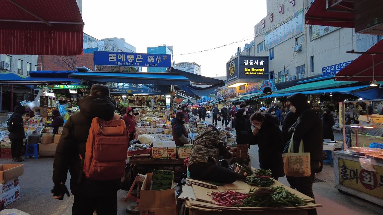 [DJI Pocket2] Walk around the market near Cheongnyangni Station, Seoul, Jan 03, 2021 [4k walk korea]