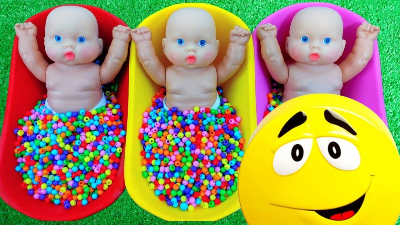 Full of 3 Rainbow BathTubs Candy with M&M's & Magic Slime Cutting Video