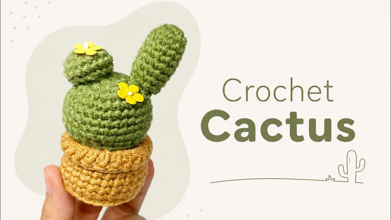 crochet cactus 🌵#crochet #cactus #แคคตัส  #temmycraft #crochetlover #handmade