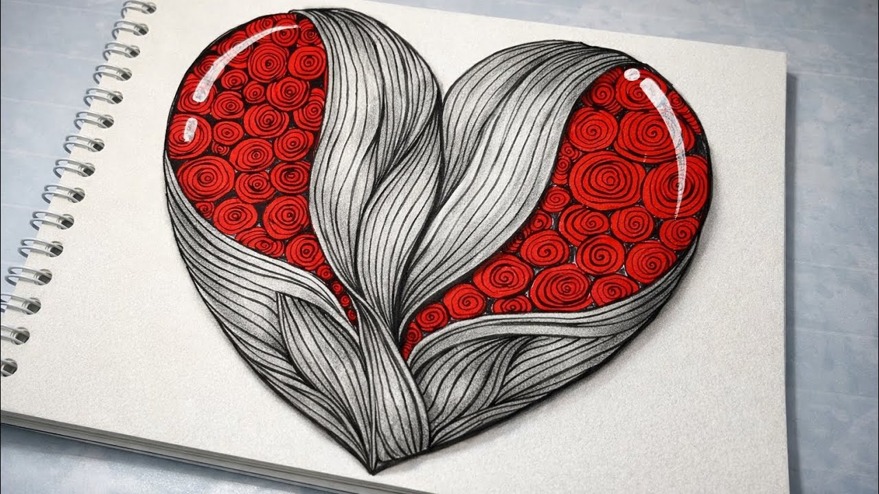 This Heart Pattern Looks Simple… Until You See the Details ❤️