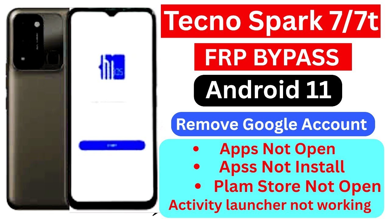 Tecno Spark 7/7t Frp Bypass Android 11 | No Apps | No Xshare | No SIM | Google Account Bypass - 2025