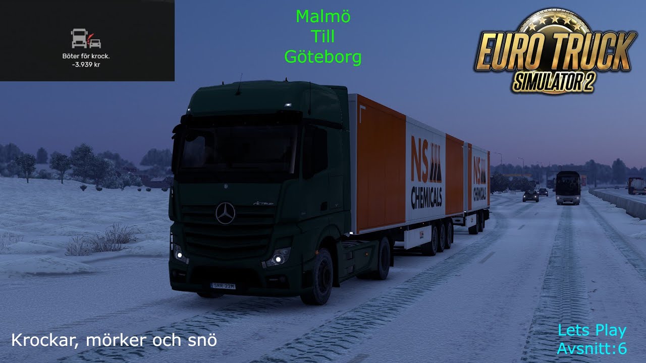 Krockar för många gånger i halkan | Malmö till Göteborg | ETS 2