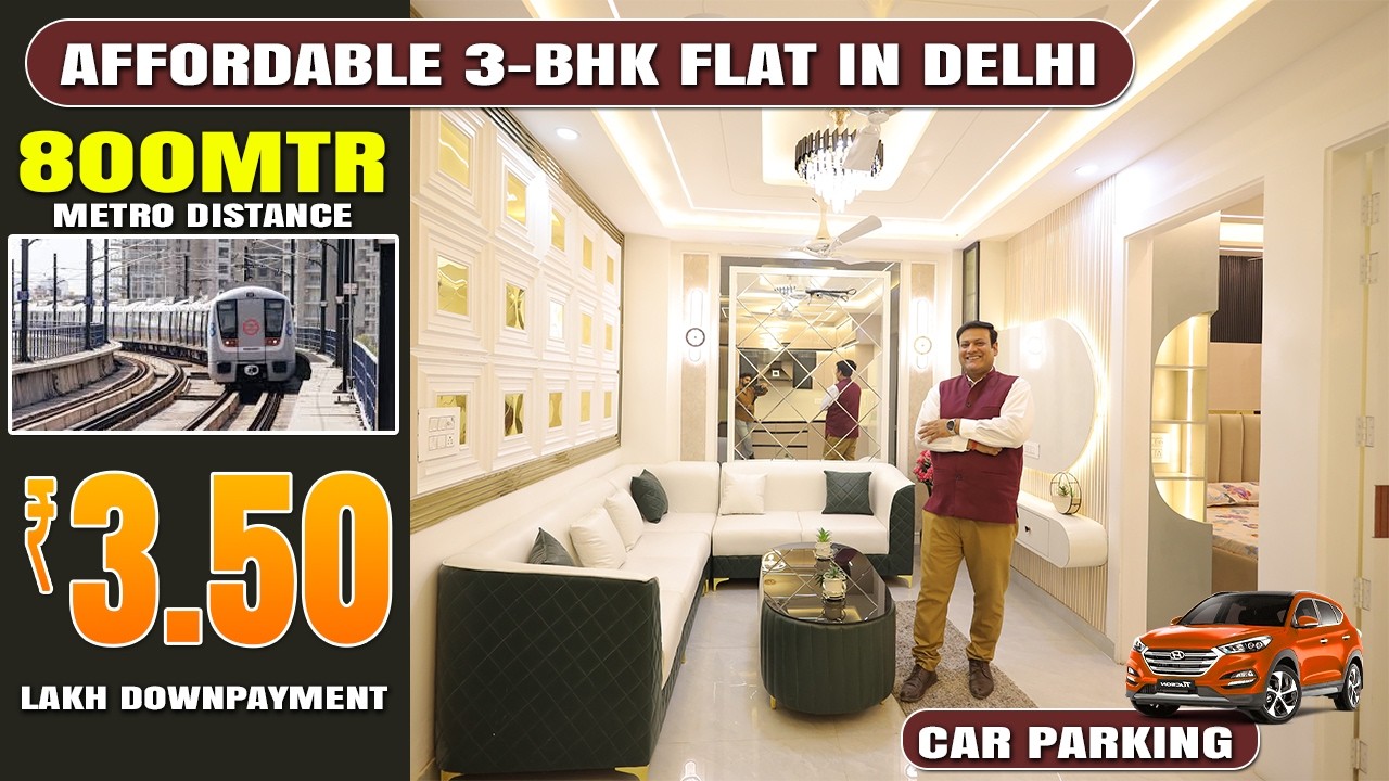 AFFORDABLE 3-BHK FLAT IN DELHI 800 METRO DISTANCE & @3.50 LAKH DOWN-PAYMENT  | 90% HOME LOAN |
