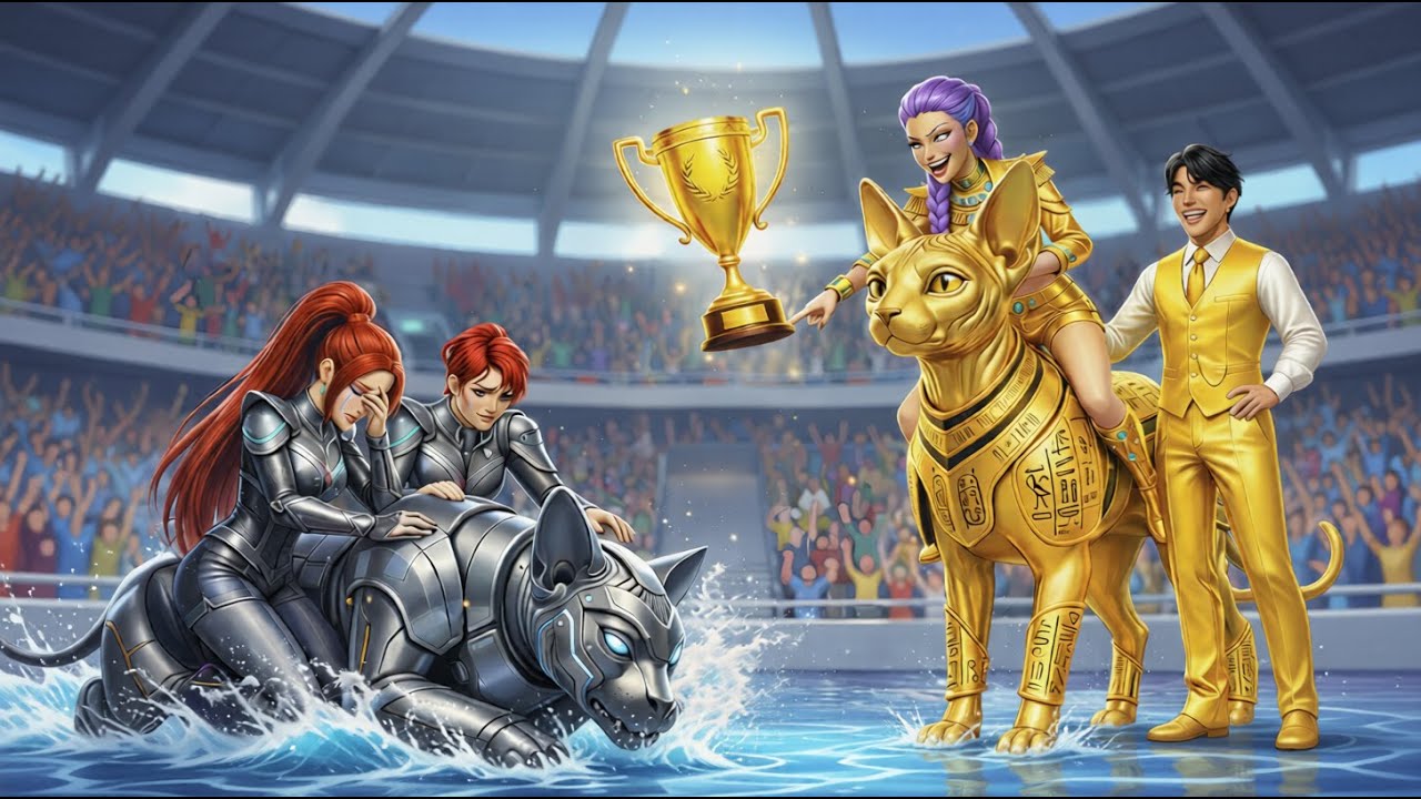 Golden Family VS Silver Family: RUMI Gets Magic Sphynx Cat Racing Championship - KPOP Demon Hunters