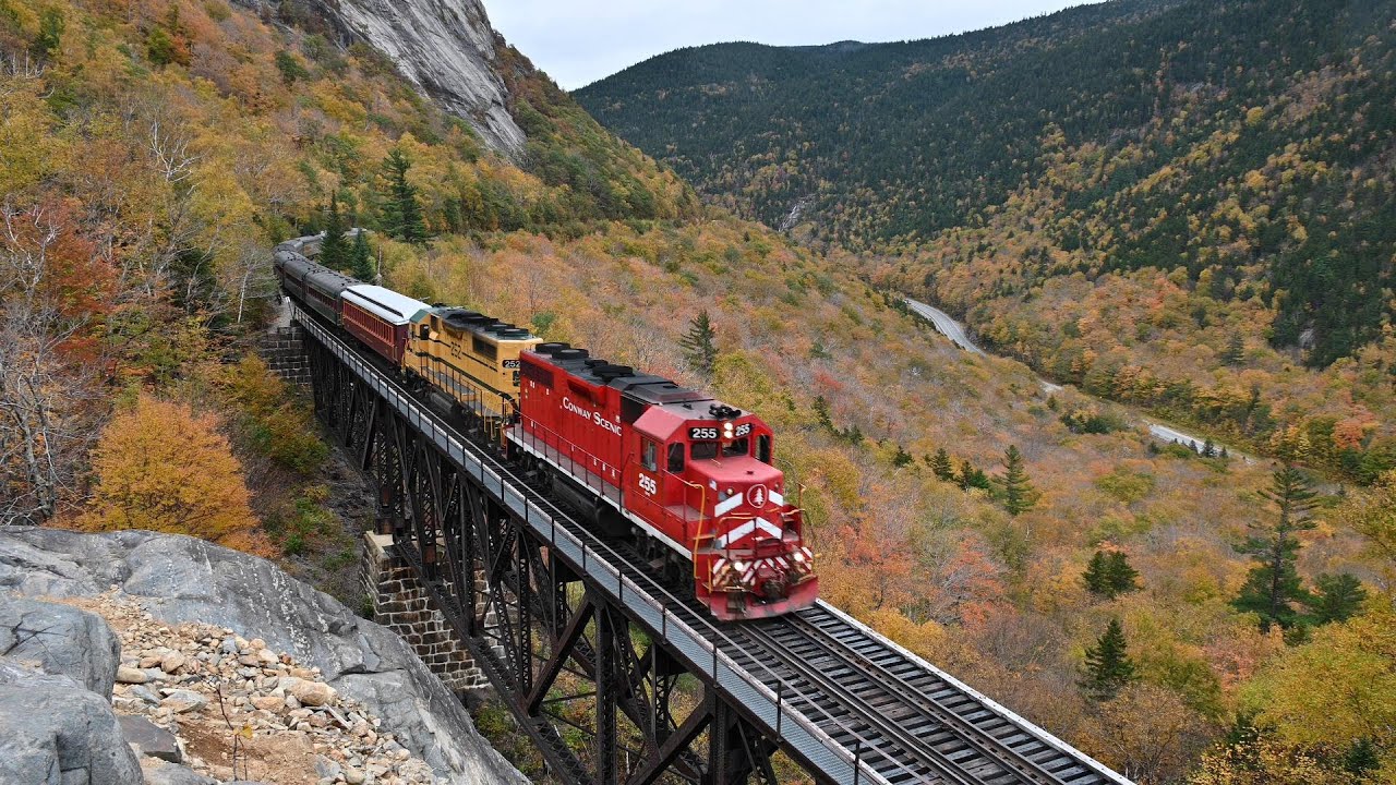 Fall Foliage & Conway Scenic Railroad's Mountaineer Train, North Conway-Crawford Notch, NH 10/15/23
