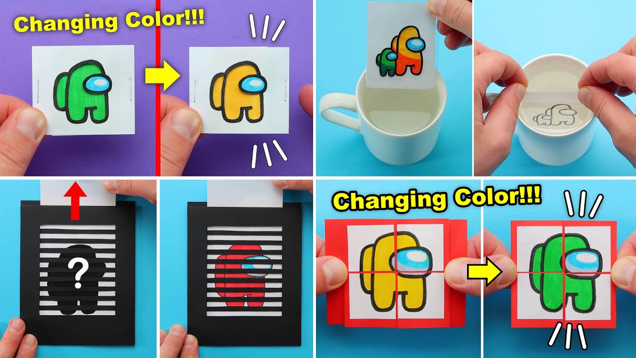 4 AMONG US Transformations ARTS & PAPER CRAFTS tutorial