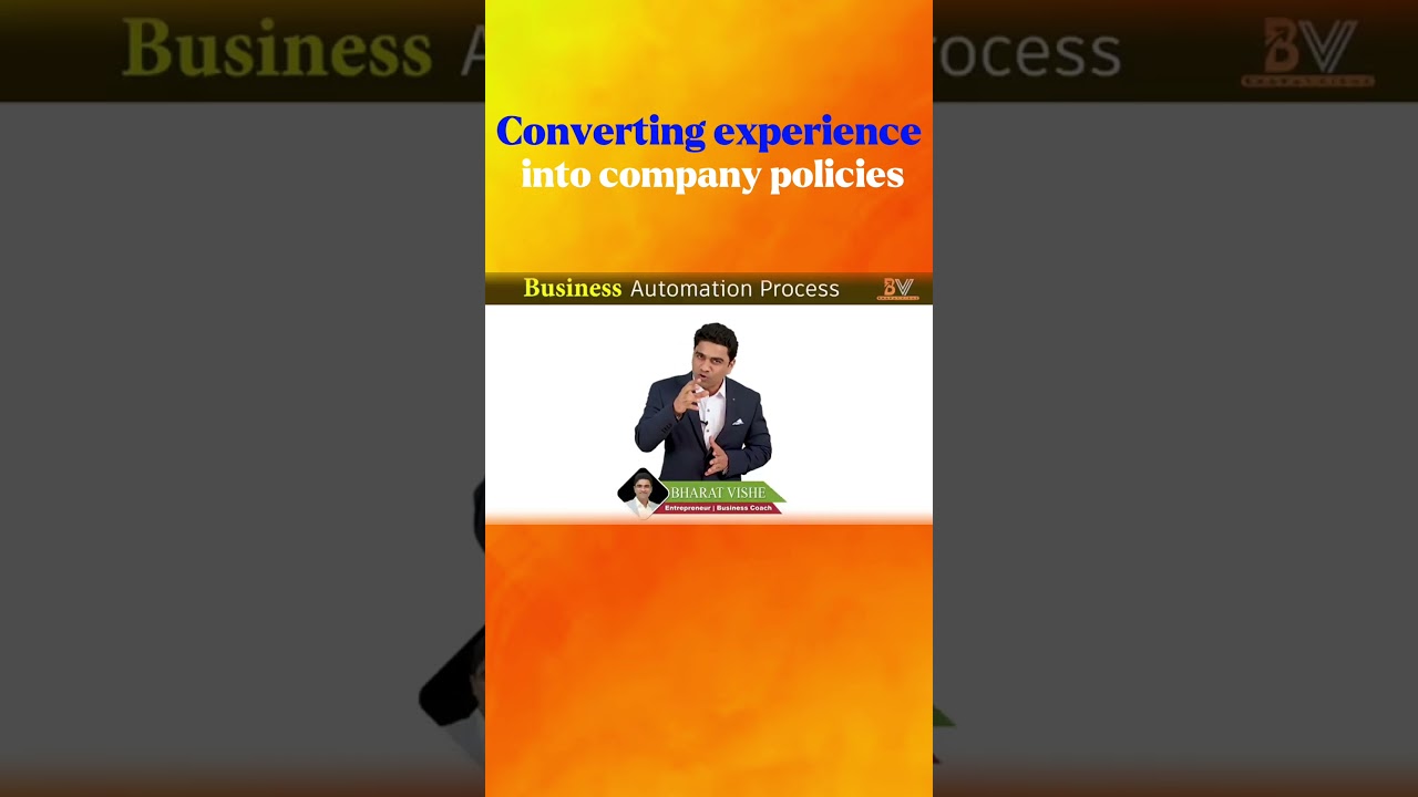 Converting Experience into Company Policy with business coaching and business mentorship