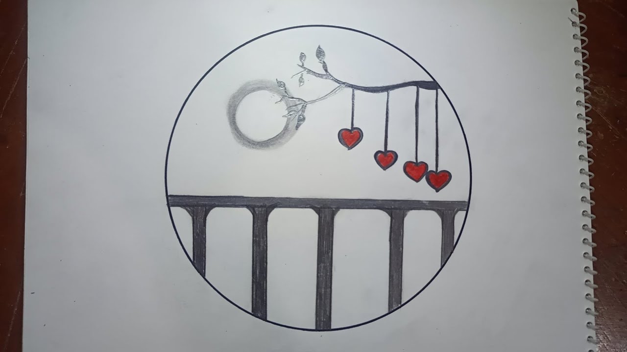 How to a scenery - bridge and beautiful hearts 