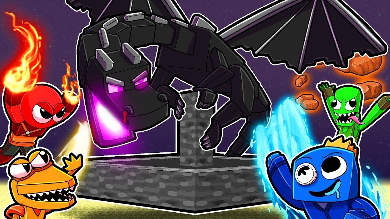 Elemental Rainbow Friends DEFEAT MINECRAFT!