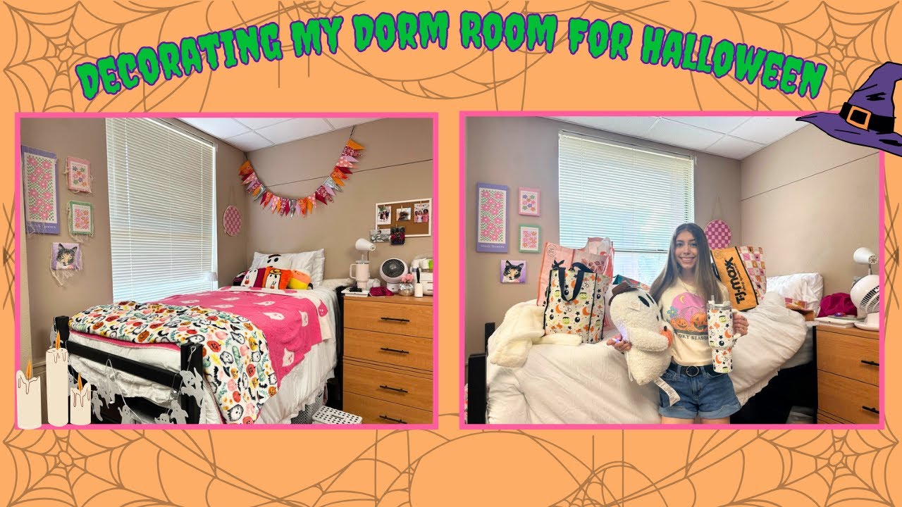 🪩🎃👻Decorating my dorm room for Halloween 👻🎃🪩 // Video #1 for Vlogtober //