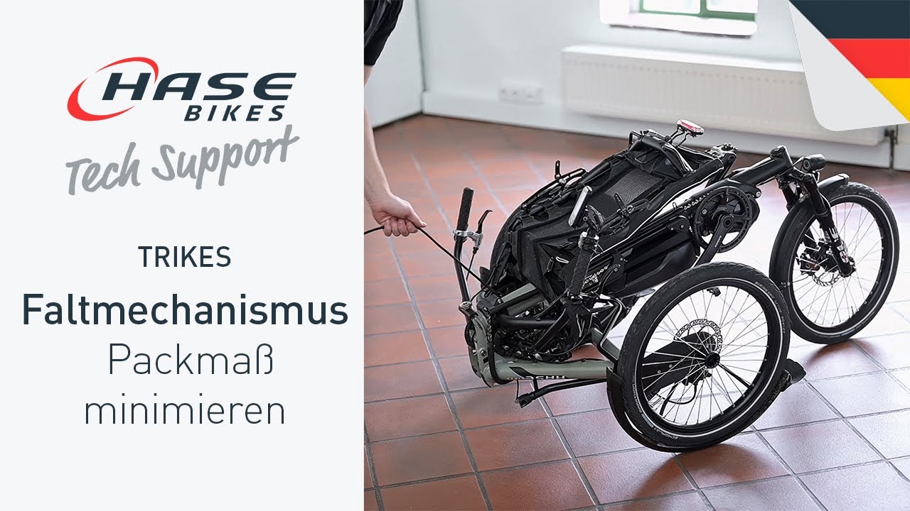Folding mechanism - minimize pack size (french subtitles) | Trikes |Tech Support | HASE BIKES