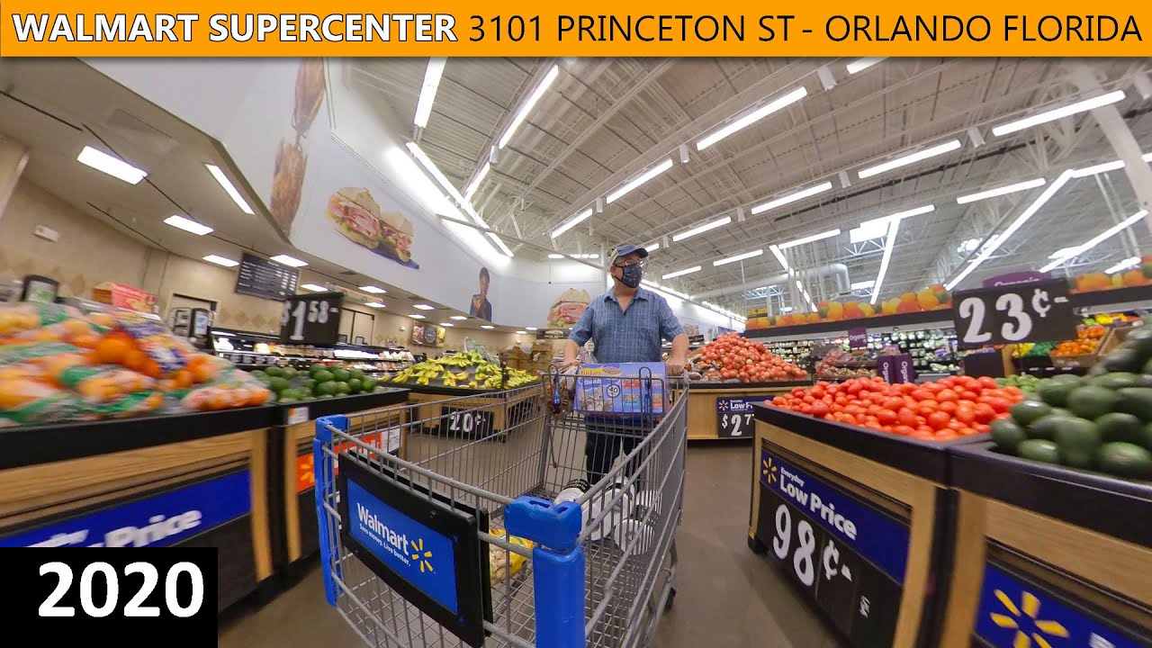 Shopping at Walmart Supercenter on Princeton Street in Orlando, Florida - Store 4588