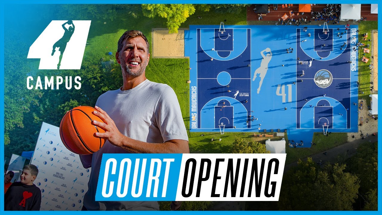 DIRK NOWITZKI eröffnet neuen DALLAS MAVERICKS Basketballplatz in Würzburg! 🏀🎉