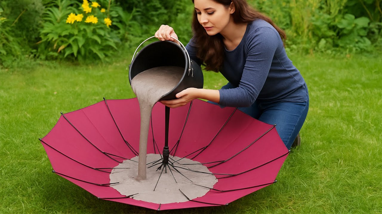 how to make flower pots in the garden from cement / diy cement flower pot craft ideas