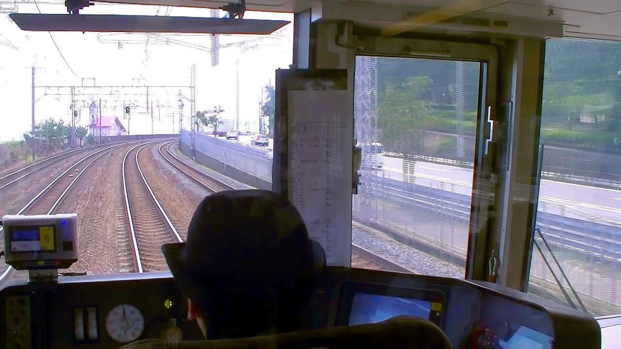 【前面展望】JR神戸線・新快速（223系　女性運転士　須磨－明石）