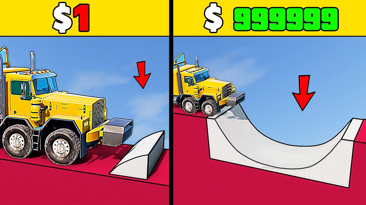 $1 vs $1 MILLION Cars & Vehicles vs Epic Jump, Reversed Bump, Water Obstacle Course in BeamNG.drive