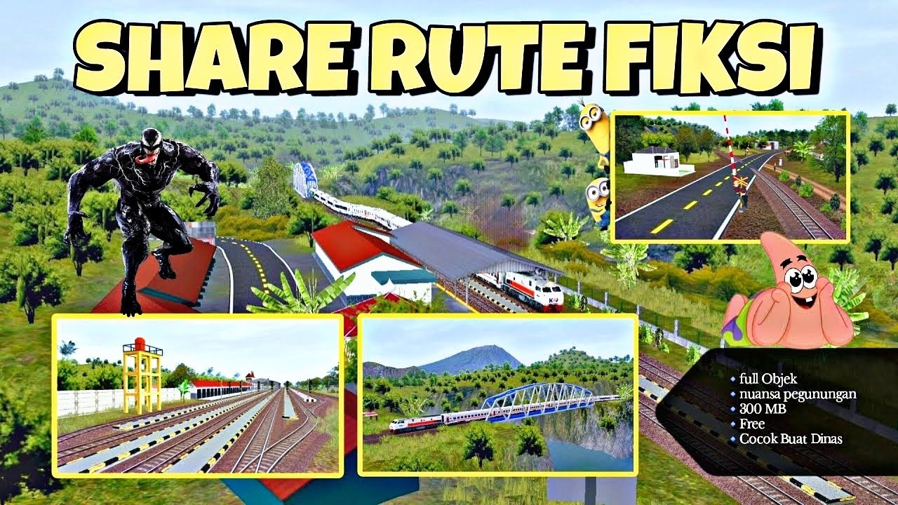 SHARE⁉️Rute Fiksi full objek | Cocok buat Dinas [ Trainz Simulator Android ]