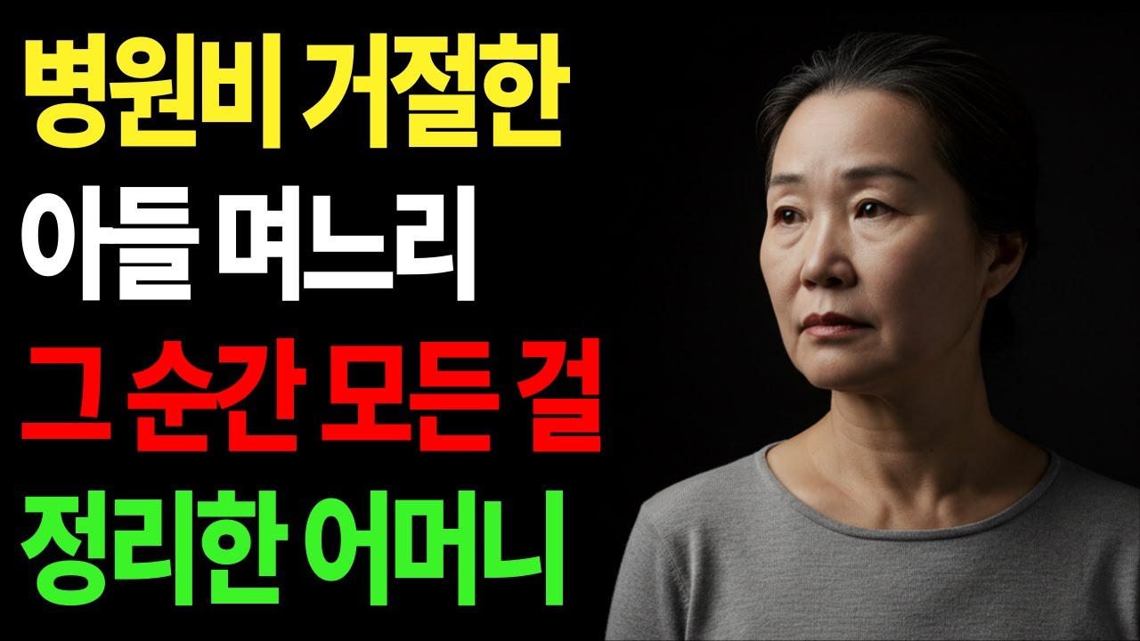 병원 입원한 날, 며느리가 한 말… 그 순간 모든 걸 정리했습니다 | 노후생활 | 부모자식갈등 | 사연이야기 | 고부사연 | 노후사연 삶의지혜 | 인생이야기 고부갈등 | 오디오북