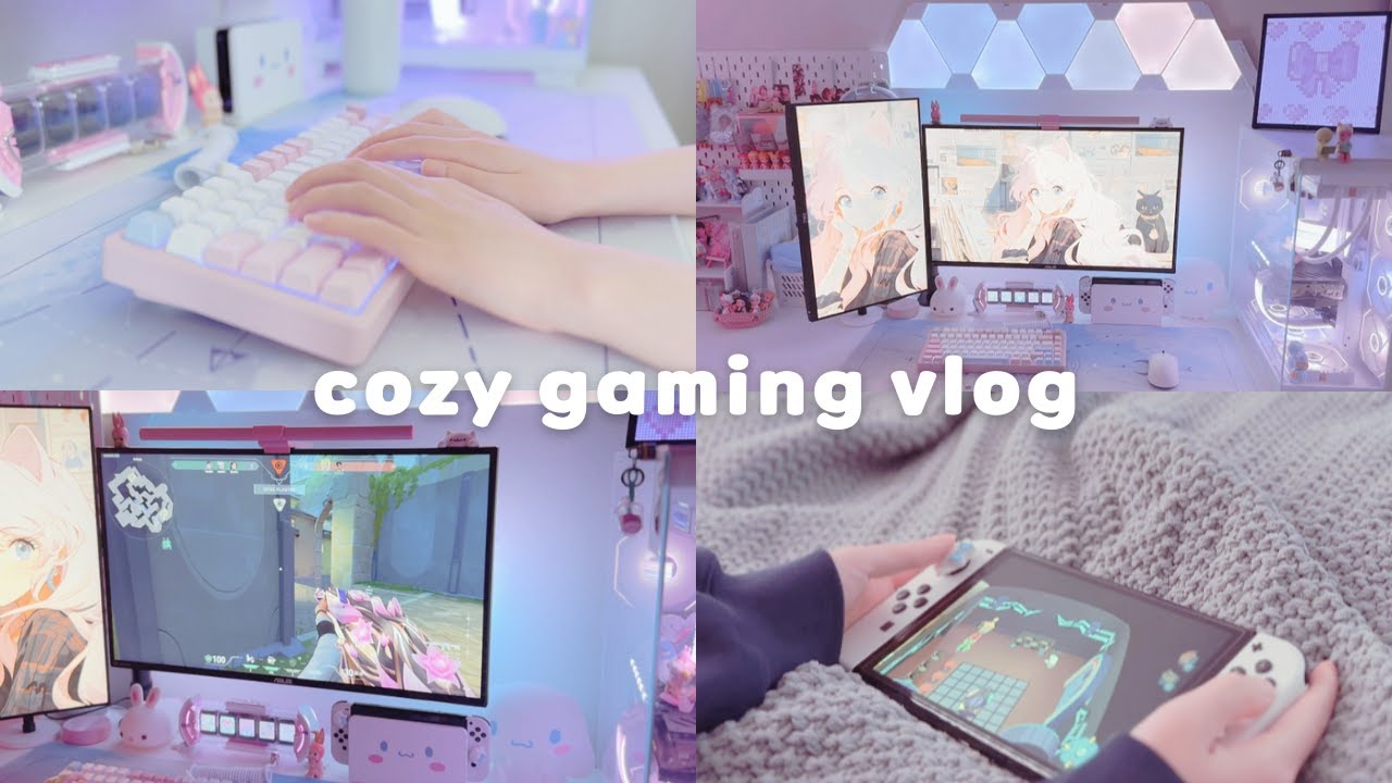 gaming vlog 🎮🎧 | wfh, kdrama, desk setup, sims, valorant