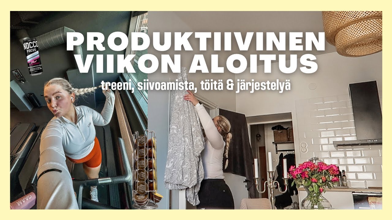 MYDAY | produktiivinen viikon aloitus, treeni, siivoamista, töitä & järjestelyä