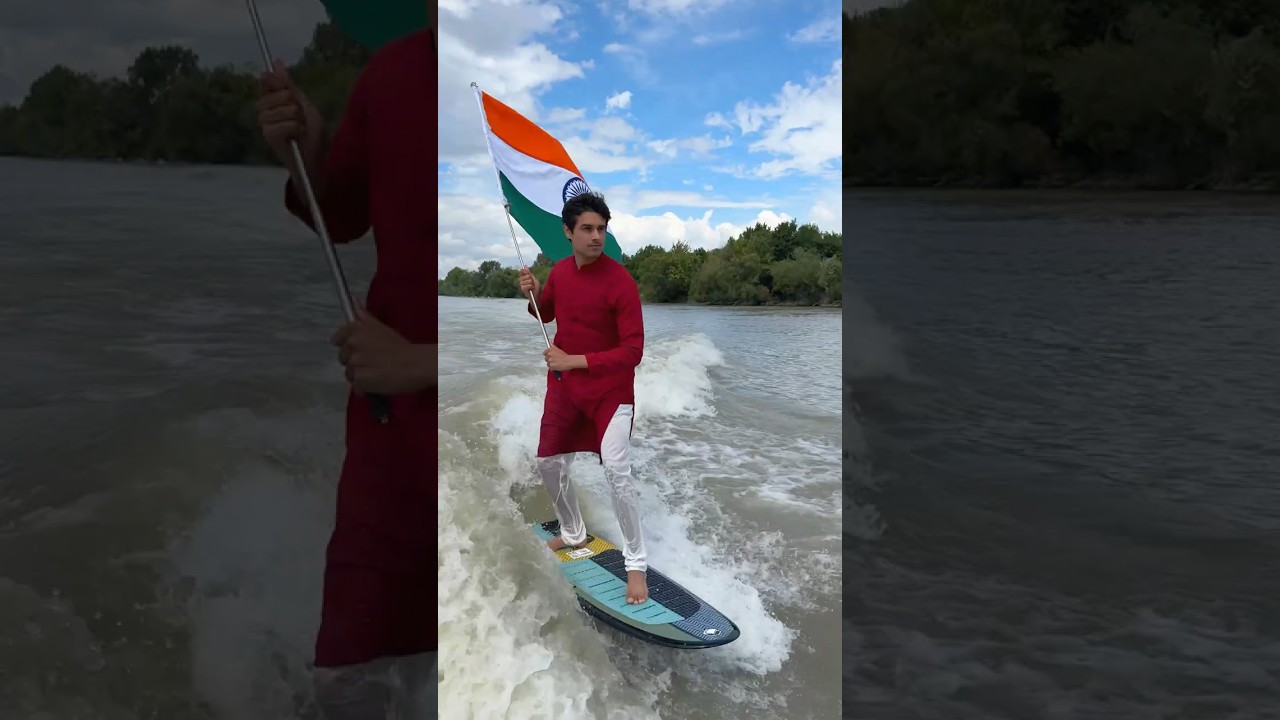 Surfing with Indian Flag! 🇮🇳 #dhruvrathee