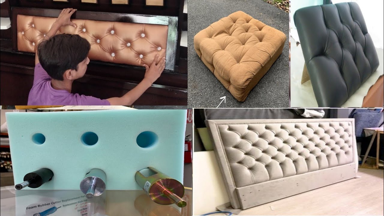 how to diamond button tufting leather|Bed headboard design plywood|bed cushion design