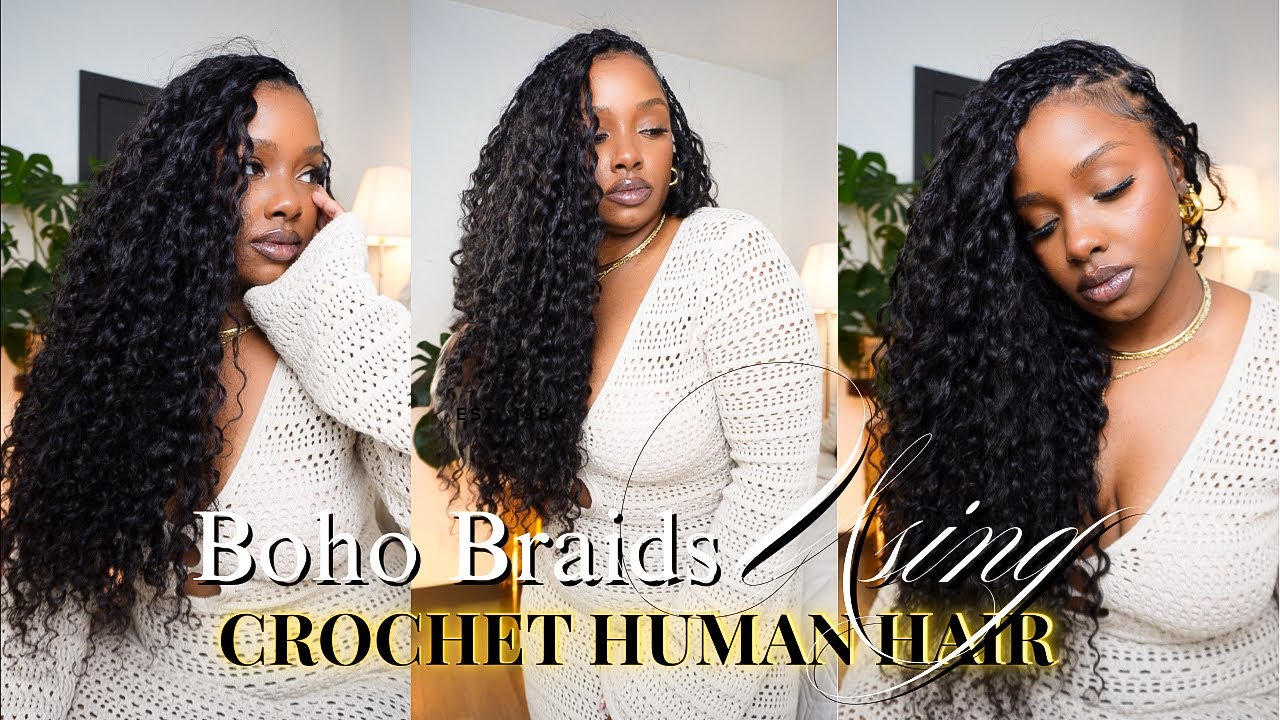 Finally‼️ Boho Braids Using Crochet Human Hair! The Fastest way to do Boho Braids! Ft. Eayon Hair