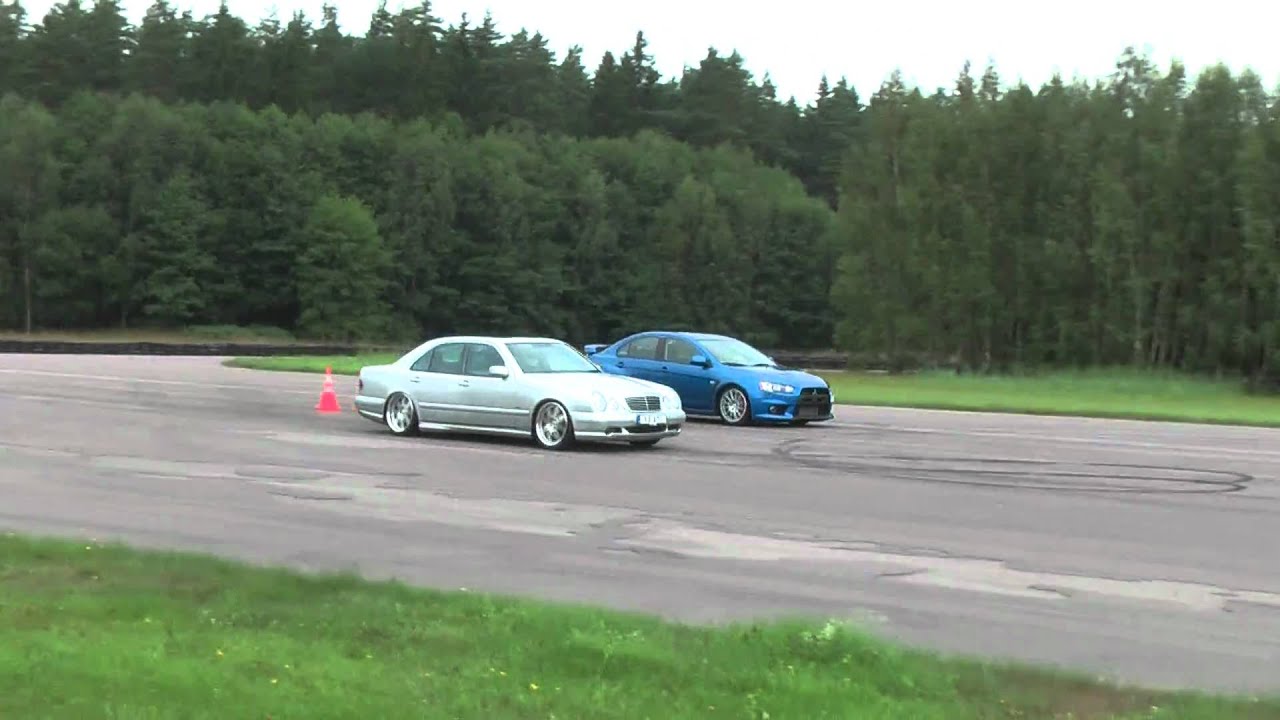 Bj&ouml;rkvikring Daymeet #2 - E55 AMG S/C W210 Vs Mitsubishi EVO 10 400 HK
