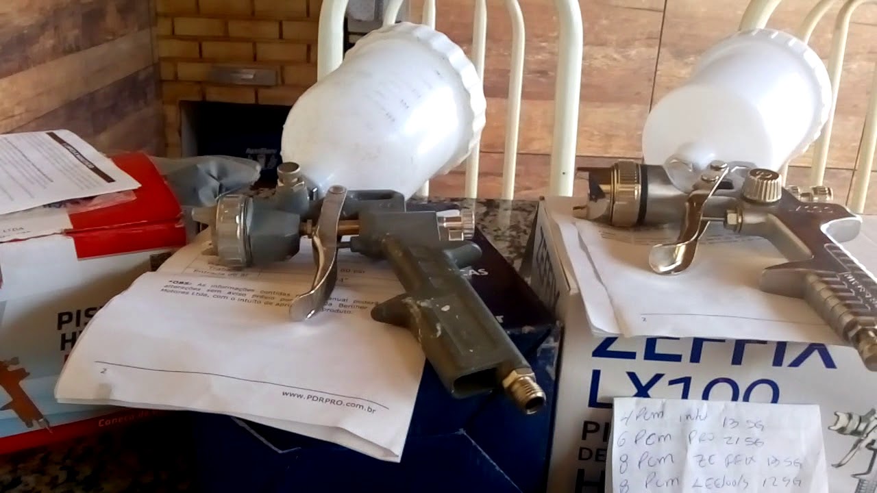 consumo de ar Pistola de pintura intech machine e outras marcas