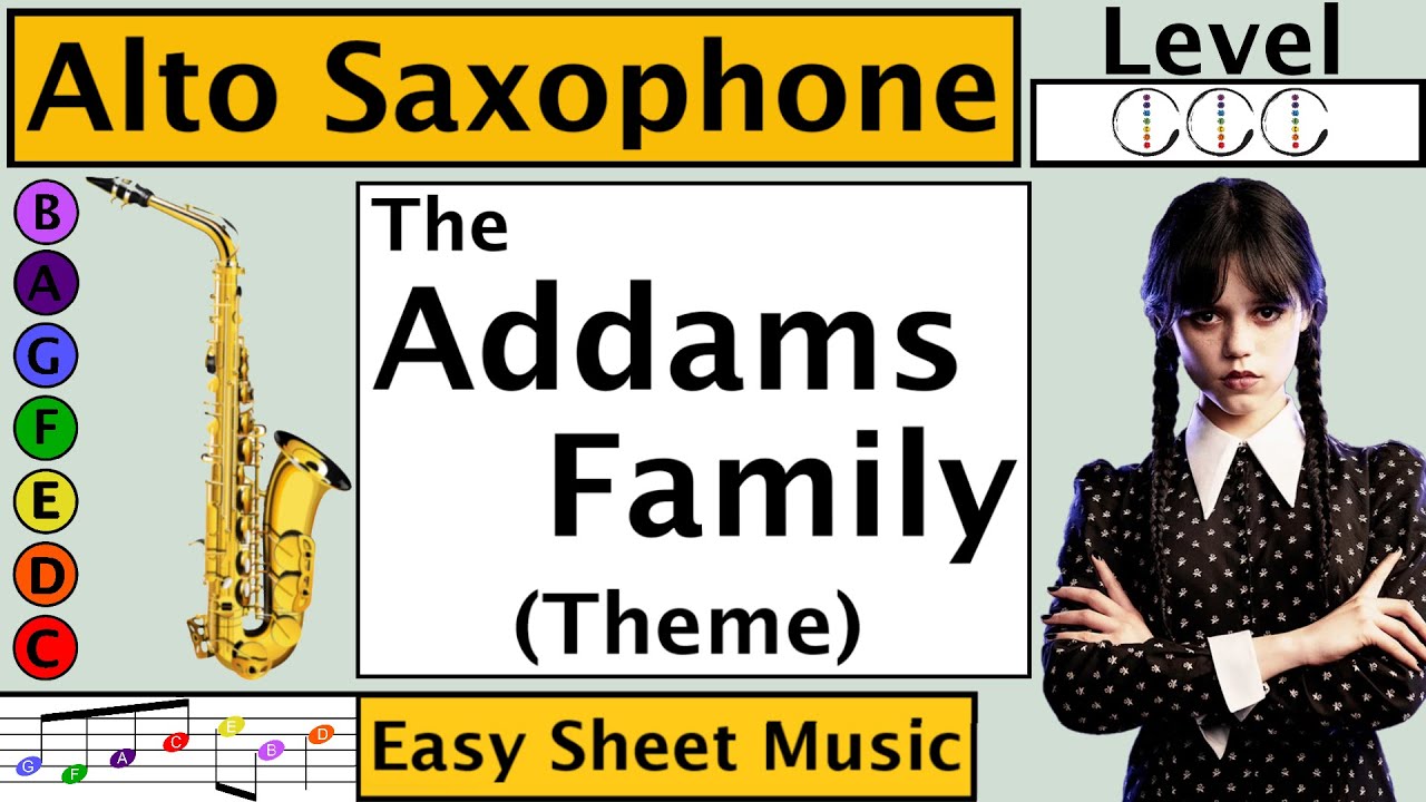 How to Play The Addams Family on Alto Saxophone | Easy Sheet Music