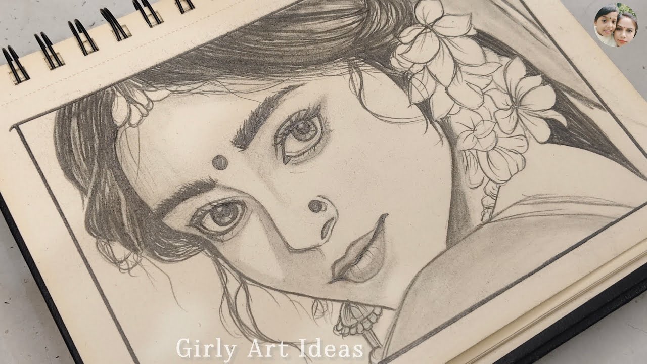 Easy Steps Shading Of A Girl Face  | Easy Sketch Drawing For Beginners 
