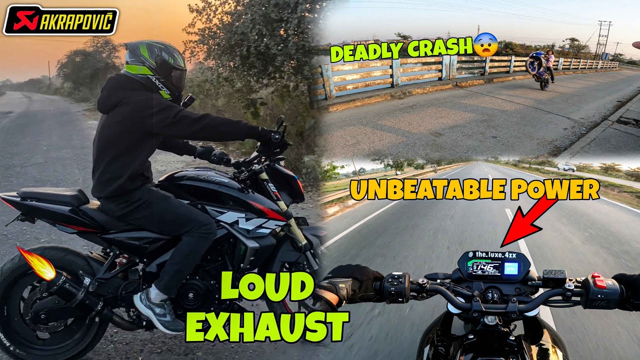 Loud Exhaust On NS400Z 💥 || Full System Akrapovic Exhaust 😱 || Wheelie Crash 😨