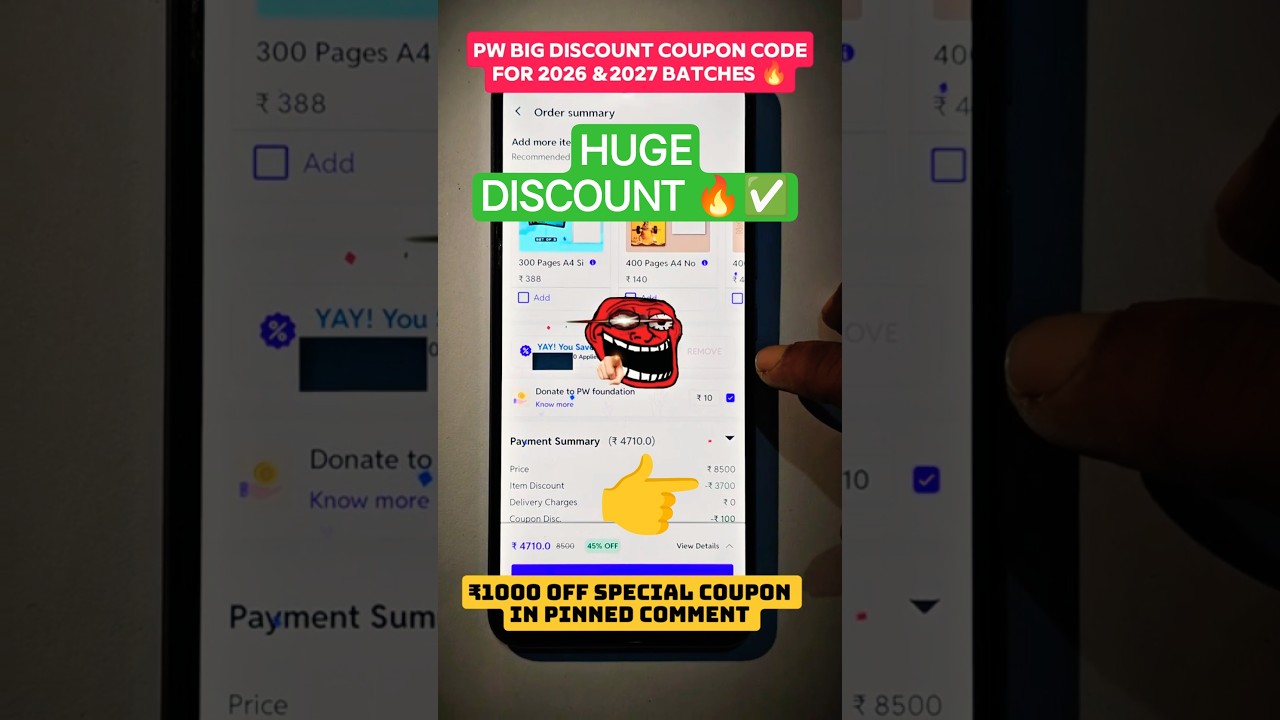 Pw Coupon Code 2026 Batches ✅ Pw latest Discount Coupon Code | ₹500 Off coupon code pw Batch