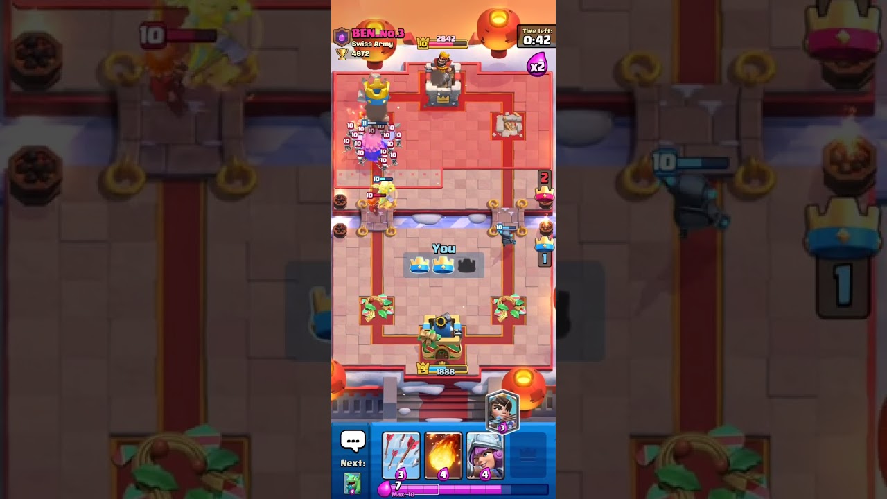 They almost knocked over my King Tower with a Mini PEKKA but I won!