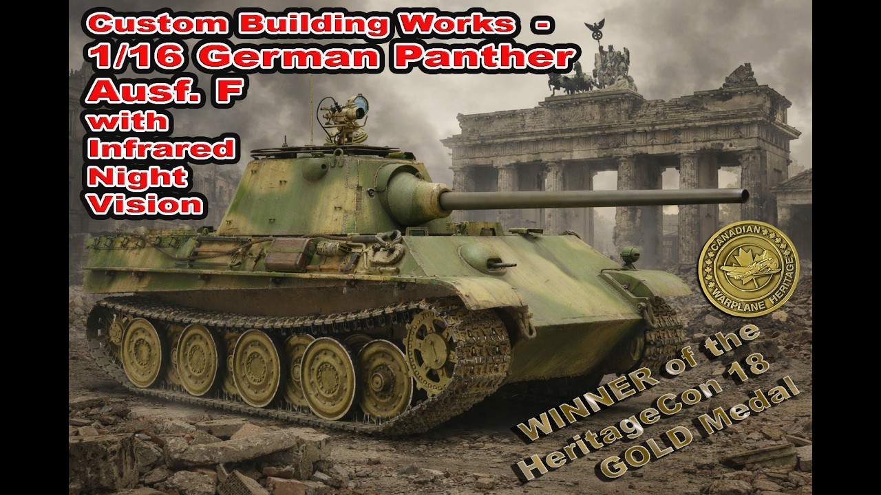 Модель танка Panther Ausf F в масштабе 1/16 с инфракрасным ночным видением. Золотая медаль Herita...