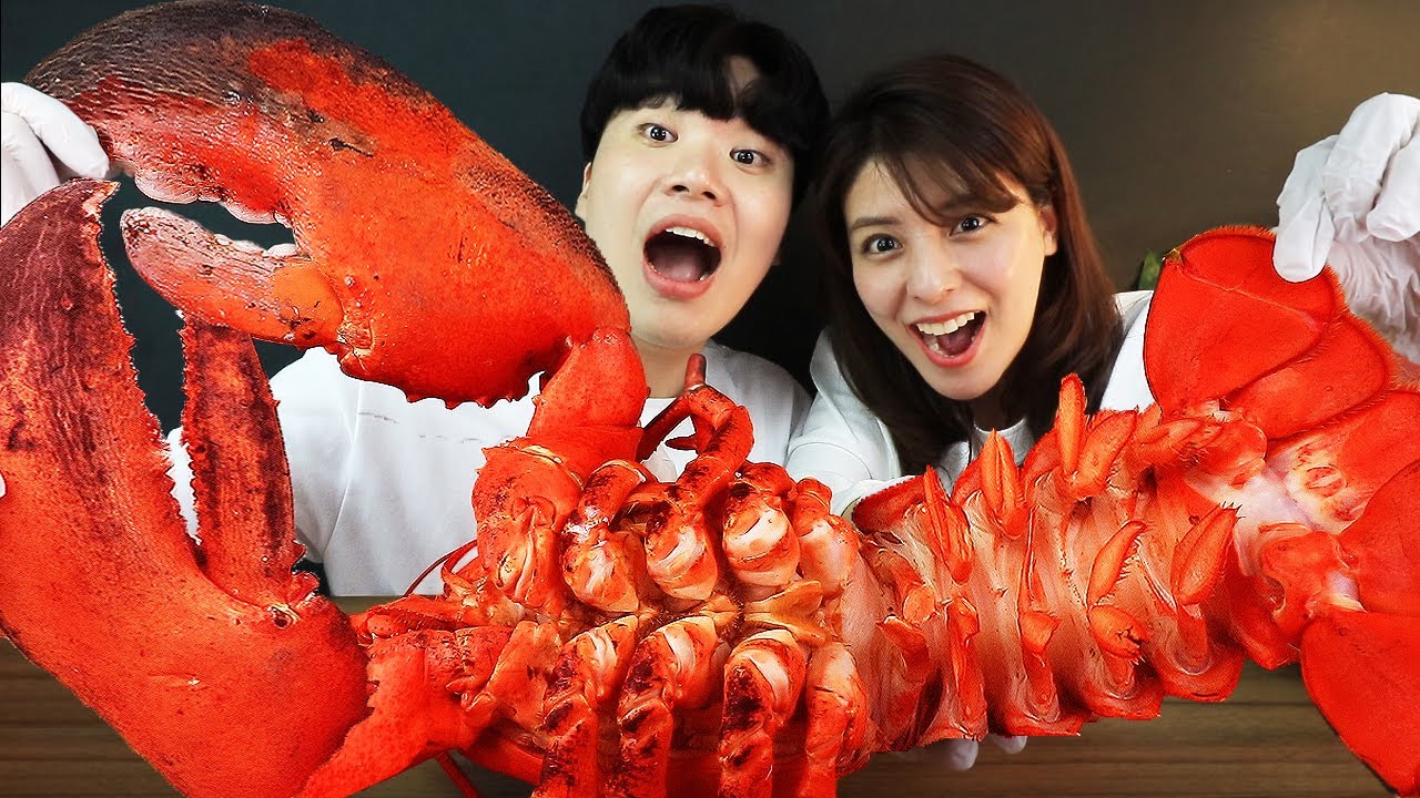 ASMR MUKBANG 대왕 랍스터 5KG 먹방! 제일 큰 사이즈 , 대왕 새우 과 GIANT KING LOBSTER 5KG EATING SOUND عملاق جمبري Tôm