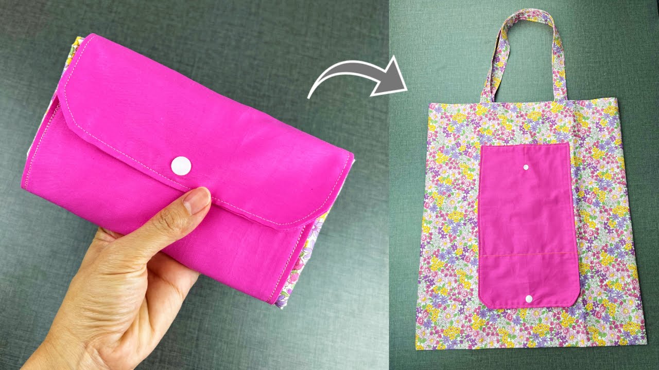 So easy sewing. How to sew Foldable Shopping bag.