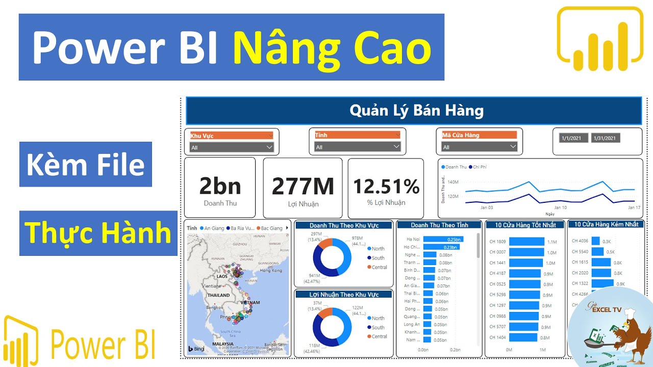 Power BI nâng cao | Tạo Dashboard quản lý bán hàng (Kèm file thực hành)