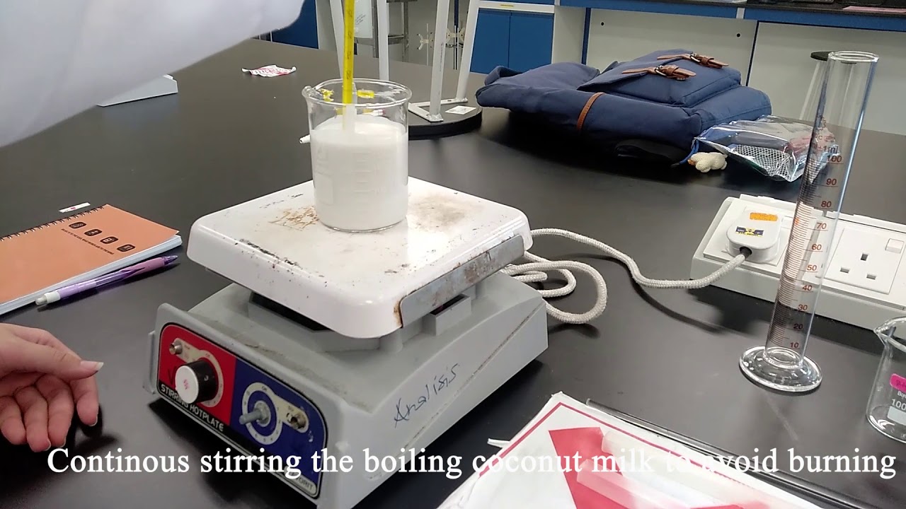 Experiment 3: Hot extraction of coconut oil