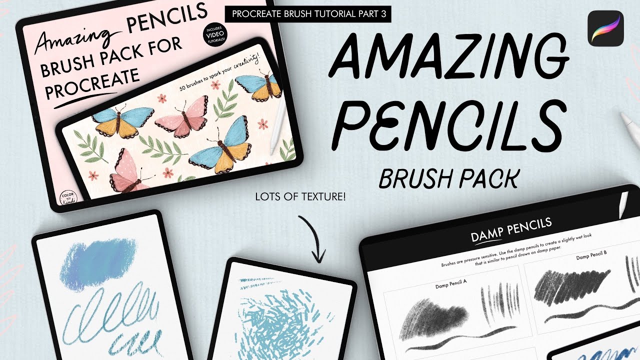 Amazing Pencils Brush Pack for Procreate (how to use my custom brushes on your iPad!) - part 3