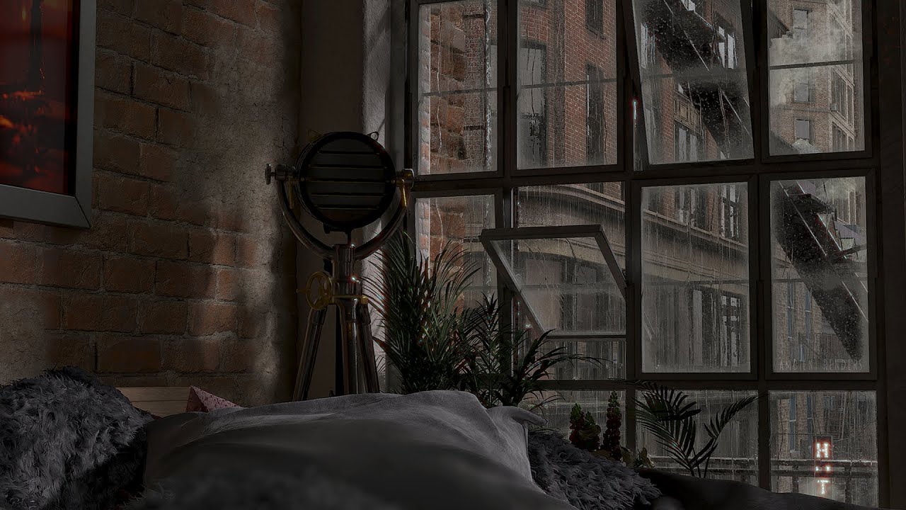Heavy Rain & Thunder Sounds In The City | Rainy Apartment Ambience | Rain Sounds For Sleeping