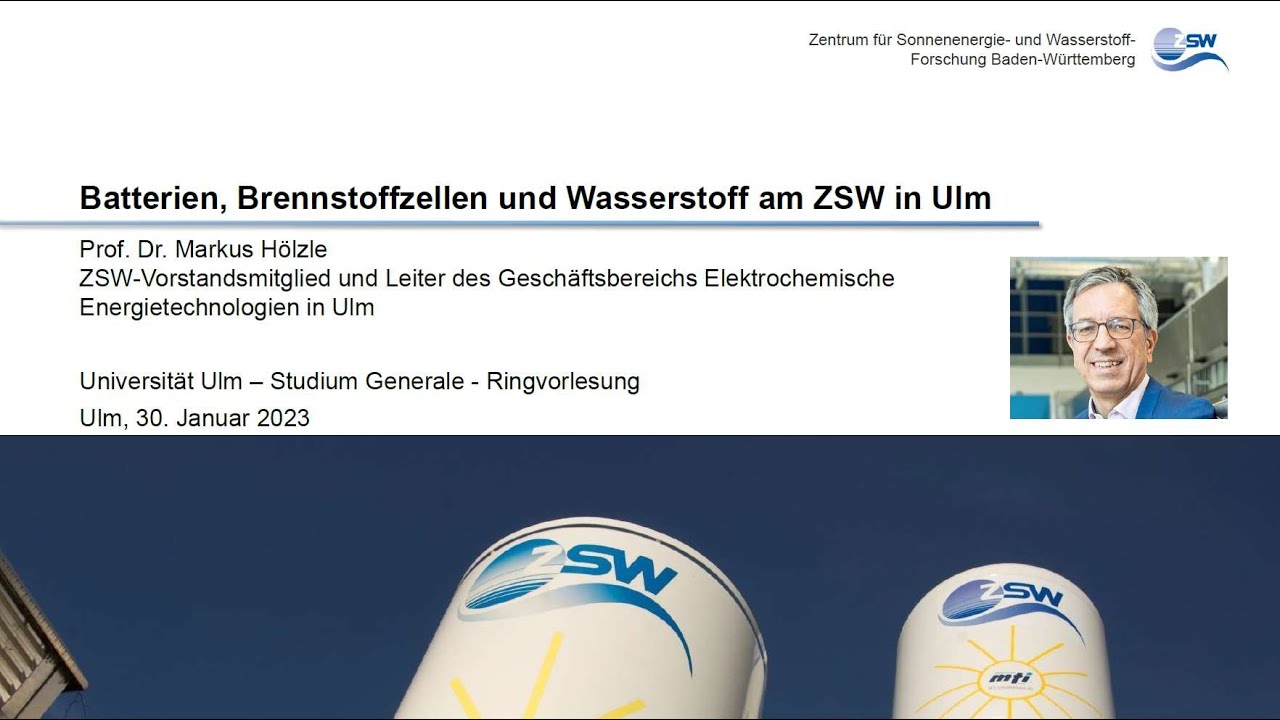 Batterien, Brennstoffzellen und Wasserstoff am ZSW in Ulm von Prof. Dr. Markus Hölzle, ZSW Ulm