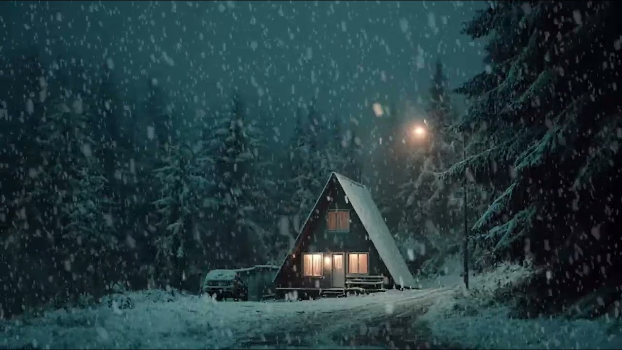 Stormy Winter Night with Snow and Cold Wind | Relaxing Winter Sounds to Help You Sleep Deeply