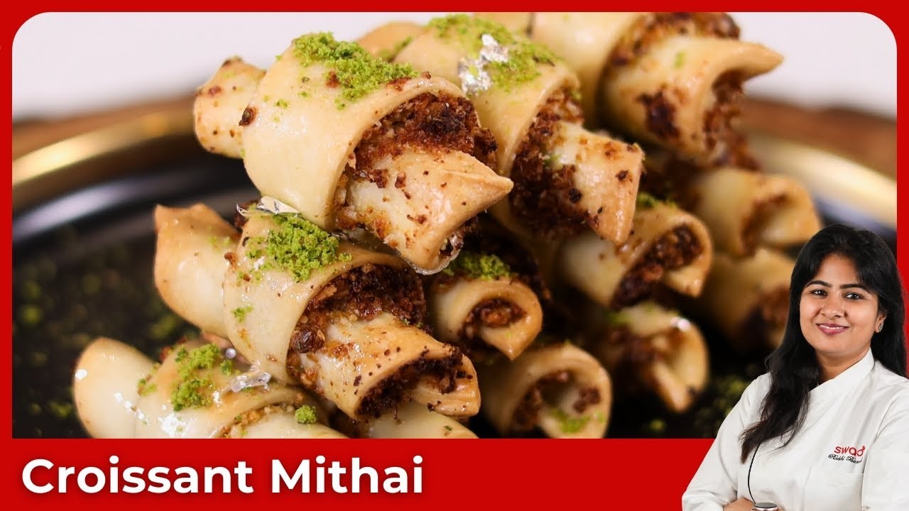 Dry Fruit Croissant Mithai | Diwali Special | Baked Ghughra