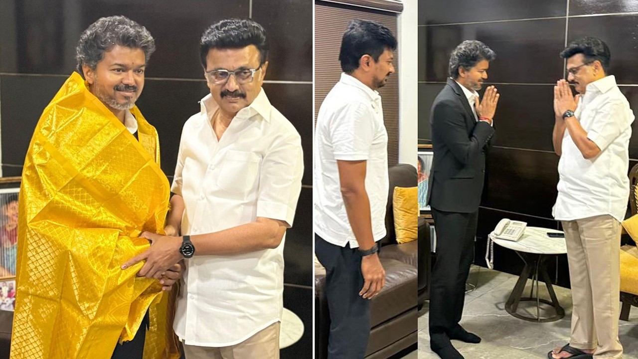 CM Vijay visits former CM MK Stalin at his residence in Chennai