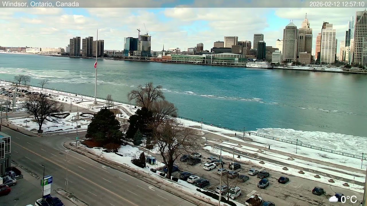 2026-02-12 Morning Segment - Detroit River Live Cam from Windsor, Ontario, Canada