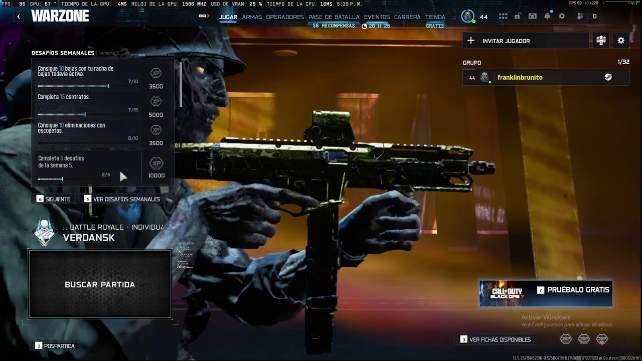 WARZONE DESAFÍOS SEMANALES S02 RELOADED – XP Rápido + Recompensas